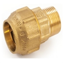 RACCORDO diritto in ottone TUBO POLIETILENE MASCHIO mm 25x3/4