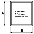 TUBOLARE in ferro quadrato mm 40x40
