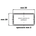 TUBOLARE in ferro rettangolare mm 30x20
