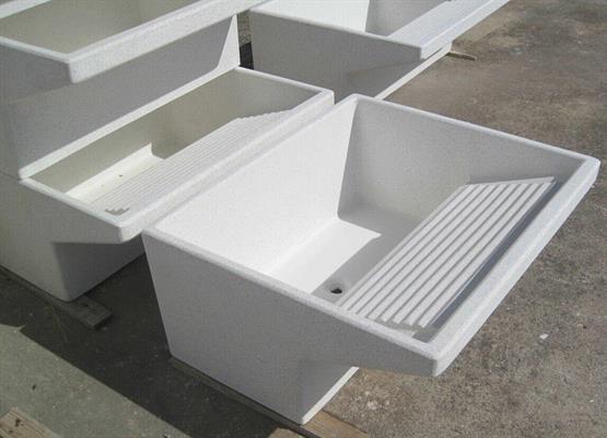 VASCA LAVATOIO PILOZZO USO LAVANDERIA IN CEMENTO BIANCO cm 55x50 (lxp)
