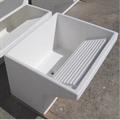 VASCA LAVATOIO PILOZZO USO LAVANDERIA IN CEMENTO BIANCO cm 70x60 (lxp)
