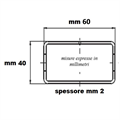 TUBOLARE in ferro rettangolare mm 60x40