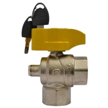 VALVOLA per GAS CURVA con PRESA DI PRESSIONE e CHIAVE 3/4