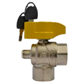 VALVOLA per GAS CURVA con PRESA DI PRESSIONE e CHIAVE 3/4