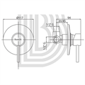 MISCELATORE MONOCOMANDO ad incasso per DOCCIA BIANCHI serie JOY