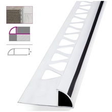 PROFILO tondo in alluminio CROMO BRILLANTE h mm 10 ANDAL SYSTEM