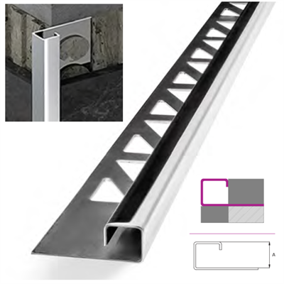 PROFILO quadro in acciaio CROMO LUCIDO h mm 12 ANDAL SYSTEM