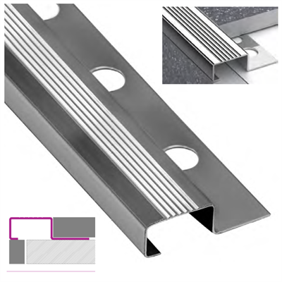 PROFILO quadro per GRADINO in acciaio CROMO SATINATO h mm 12,5 ANDAL SYSTEM