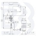MISCELATORE MONOCOMANDO per BIDET BIANCHI serie JOY
