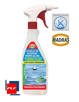 ACQUA DI MADRAS PRONTO ALL'USO DISINFETTANTE A BASE DI ACQUA OSSIGENATA 750 mL