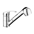 MONOCOMANDO miscelatore LAVELLO CUCINA con doccetta ACCIAIO CROMATO