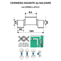 CERNIERA a SALDARE 3 ALI gigante mm 180