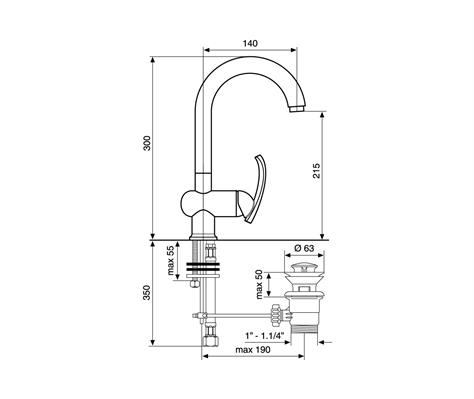 MISCELATORE LAVABO RAMSES CROMO EMMEVI RUBINETTERIE