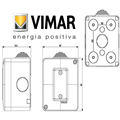 CUSTODIA a PARETE 2 moduli IP55 VIMAR serie ARCHE' EIKON PLANA
