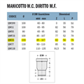 MANICOTTO diritto con guarnizione NICOLL