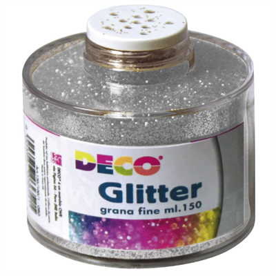 GLITTER in polvere colore ARGENTO grammi 100